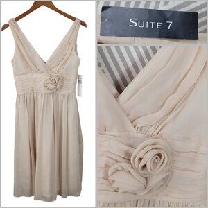 NEW Suite 7 Chiffon Dress size 6 Party cocktail Layered Event Champagne Dance